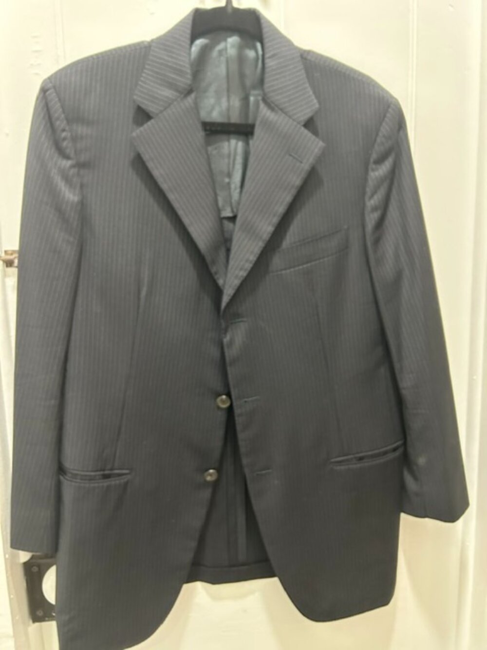 Belvest Barneys Super 120’s Wool Striped Gray Blazer Mens Size 38 Made in Italy